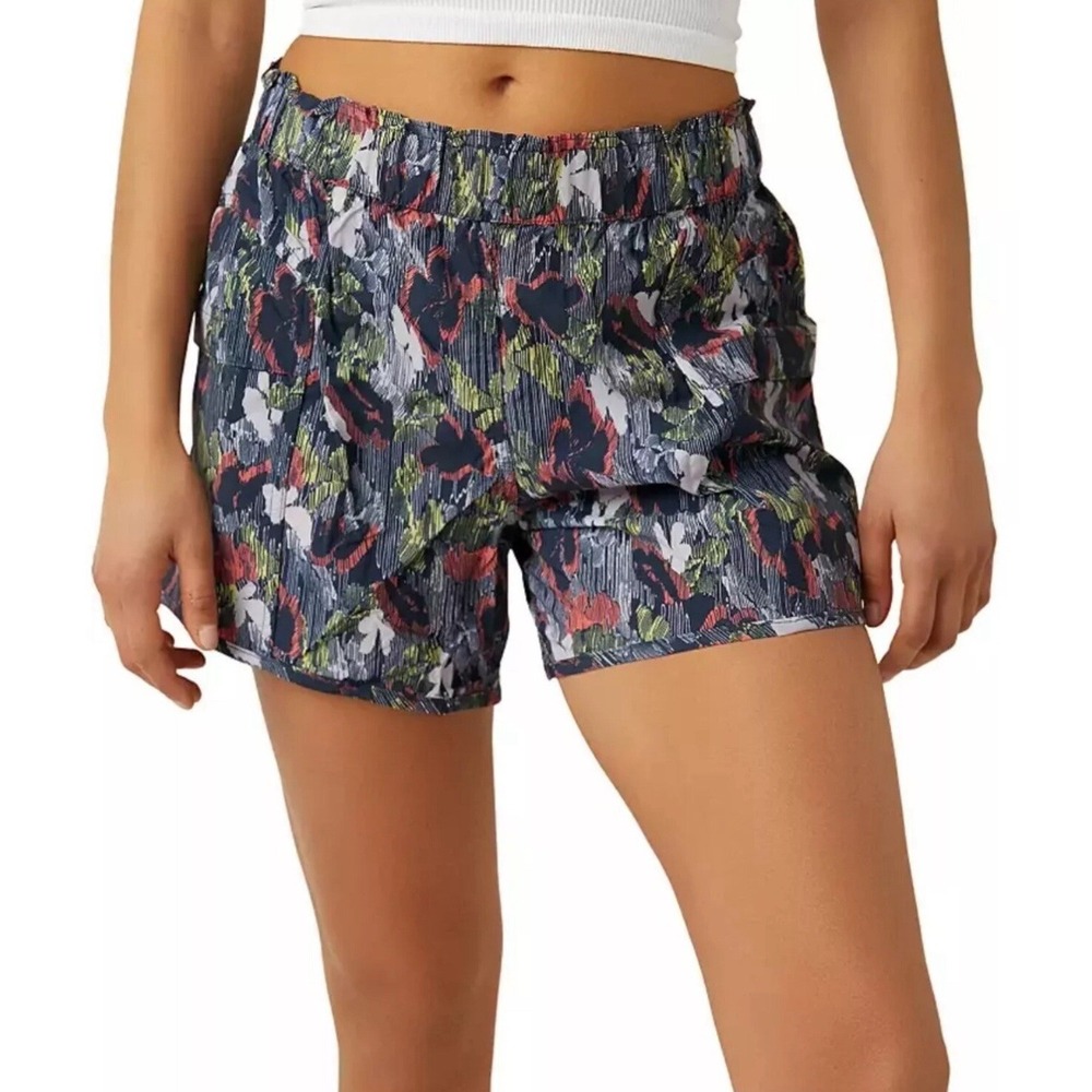 Free People Movement In The Wild Printed Athletic Shorts Supernova Combo Size XS